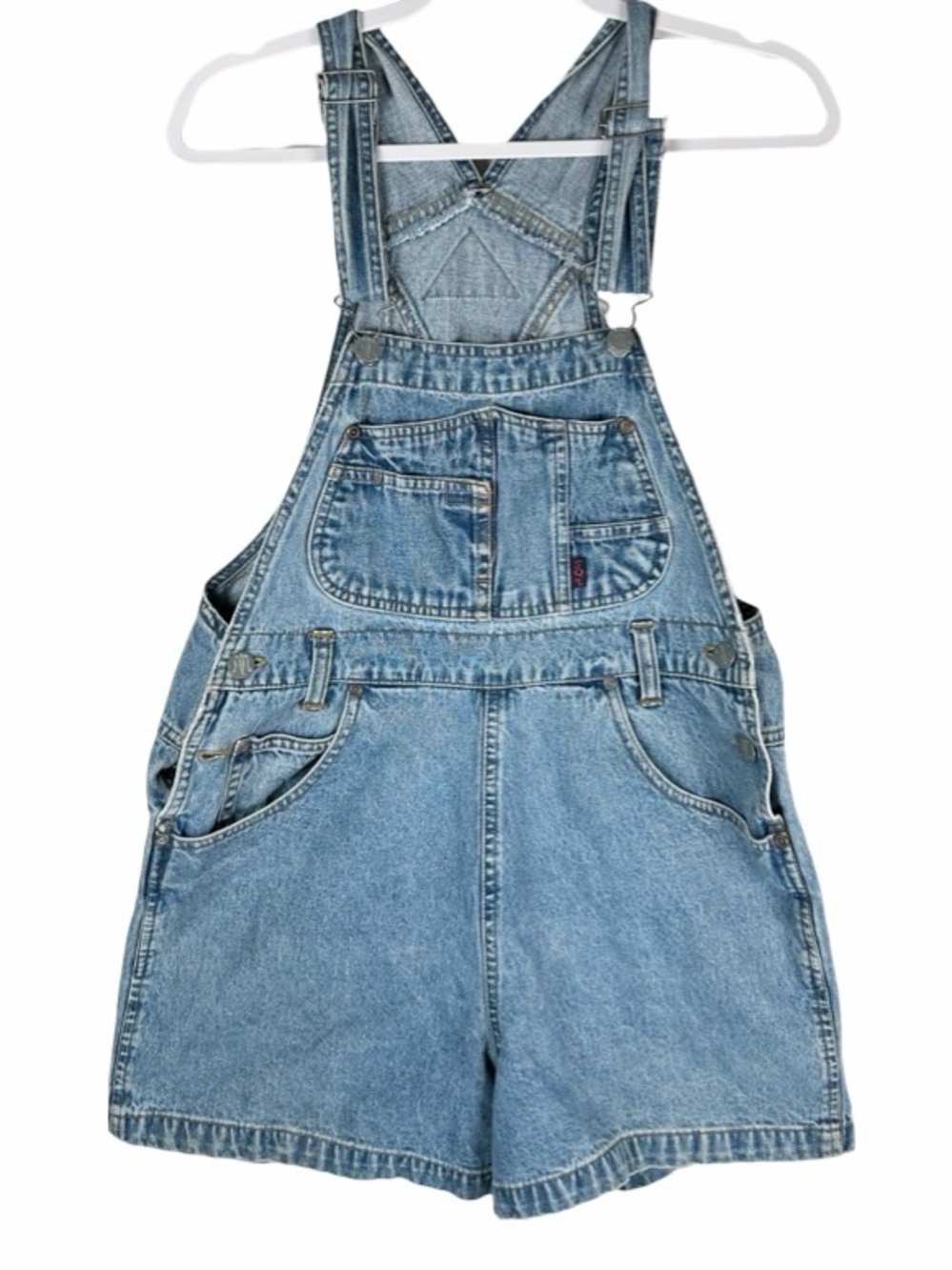 Vintage Squeeze M Denim Jumper Overall Shorts Medium Wash Shortalls 100% Cotton